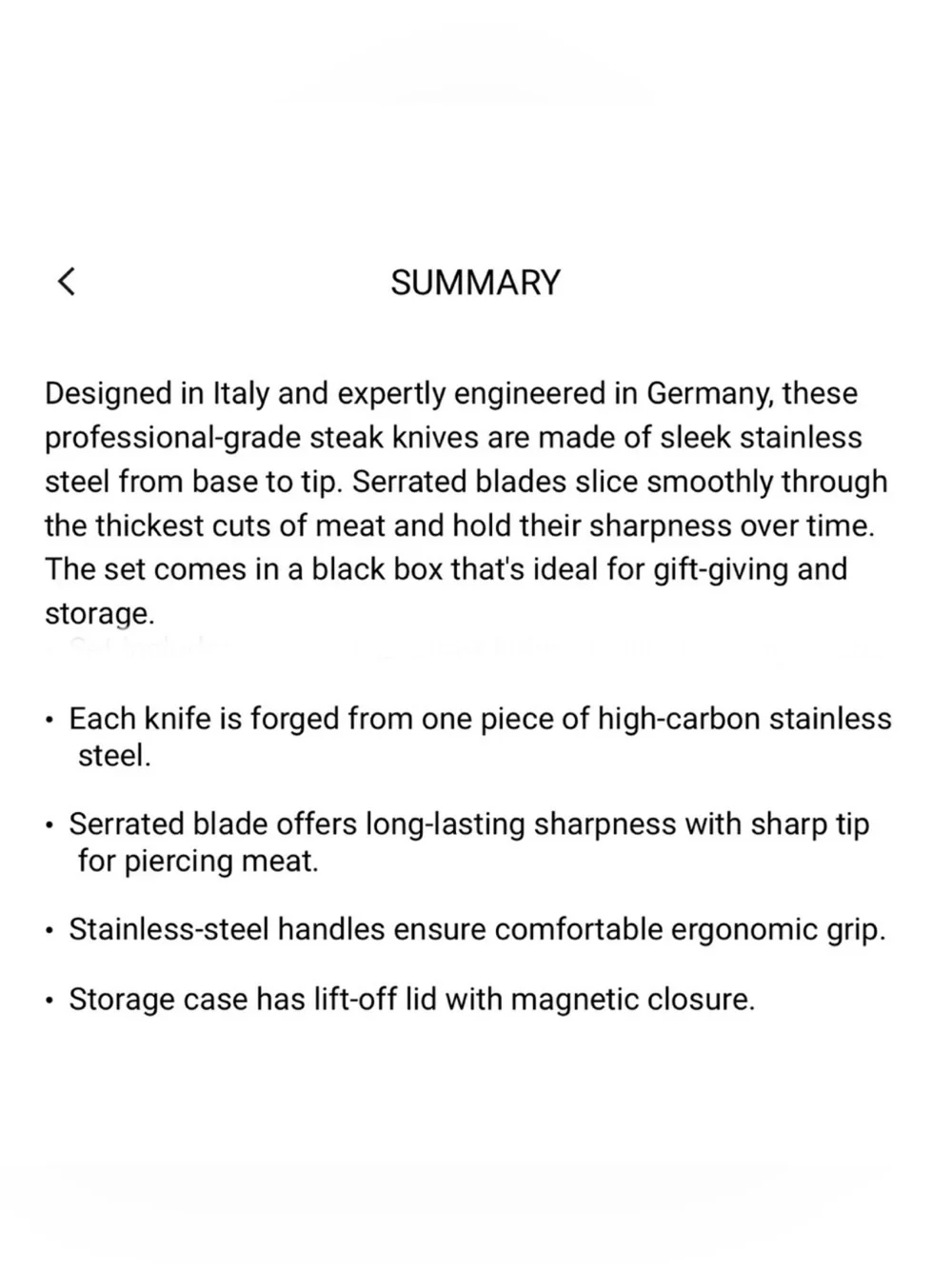 Williams Sonoma Zwilling Stainless Steel Steak Knife Set in Silver - 4-Piece